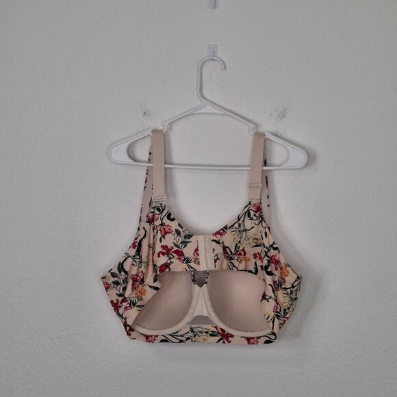 Cacique Lightly Lined Full Coverage Floral Demi Bra Sz 44D Underwire Whimsigoth - Picture 4 of 14
